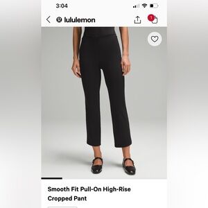 lululemon athletica Black Smooth Fit Pull-On High-Rise Cropped Pant